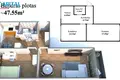 2 room apartment 48 m² Klaipeda, Lithuania