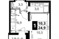 Студия 1 комната 25 м² Химки, Россия