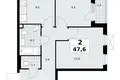 2 room apartment 48 m² poselenie Sosenskoe, Russia