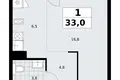 Квартира 1 комната 33 м² район Троицк, Россия
