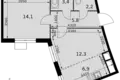 2 room apartment 45 m² Razvilka, Russia