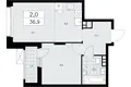 2 room apartment 37 m² poselenie Sosenskoe, Russia