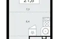 Квартира 1 комната 22 м² Москва, Россия