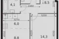 Mieszkanie 2 pokoi 46 m² Konkovo District, Rosja