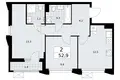 2 room apartment 53 m² Troitsk, Russia