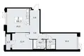 Mieszkanie 2 pokoi 68 m² Troick, Rosja
