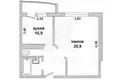 Квартира 1 комната 43 м² Мухавецкий сельский Совет, Беларусь
