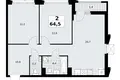 2 room apartment 65 m² Troitsk, Russia