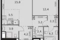 Mieszkanie 2 pokoi 54 m² Moskwa, Rosja
