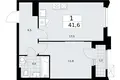 1 room apartment 42 m² Troitsk, Russia