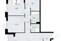 Mieszkanie 3 pokoi 75 m² Troick, Rosja