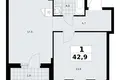 Квартира 1 комната 43 м² район Троицк, Россия