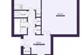 2 room apartment 55 m² Starobin, Belarus