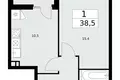 Квартира 1 комната 39 м² поселение Десёновское, Россия
