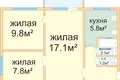 3 room apartment 48 m² Minsk, Belarus