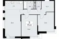 3 room apartment 75 m² Vnukovo, Russia