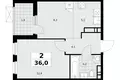 Wohnung 2 Zimmer 36 m² Moskau, Russland