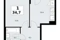 Квартира 1 комната 35 м² район Троицк, Россия