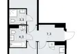 2 room apartment 59 m² Troitsk, Russia