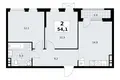 Wohnung 2 zimmer 54 m² Südwestlicher Verwaltungsbezirk, Russland