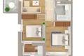 3 room apartment 58 m² Minsk, Belarus