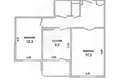 Appartement 2 chambres 54 m² Muchaviecki sielski Saviet, Bélarus