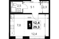 Студия 1 комната 29 м² Химки, Россия