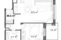 Квартира 2 комнаты 49 м² Рига, Латвия