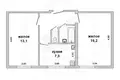 2 room apartment 46 m² Carnaucycy, Belarus