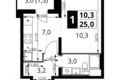 Mieszkanie 1 pokój 25 m² rejon leniński, Rosja