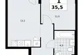 Apartamento 1 habitación 36 m² Kommunarka, Rusia