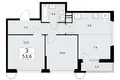 3 room apartment 54 m² Vnukovo, Russia