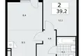 Квартира 2 комнаты 39 м² Москва, Россия