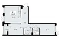 Wohnung 2 zimmer 68 m² Troizk, Russland