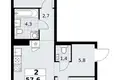 Квартира 2 комнаты 58 м² район Троицк, Россия
