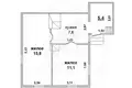 Appartement 40 m² Muchaviecki sielski Saviet, Bélarus