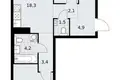 Appartement 2 chambres 59 m² Kommunarka, Russie