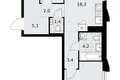 2 room apartment 59 m² Troitsk, Russia
