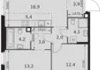Apartamento 3 habitaciones 66 m² Moscú, Rusia