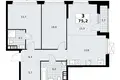 3 room apartment 75 m² South-Western Administrative Okrug, Russia