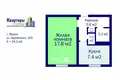 1 room apartment 35 m² Minsk, Belarus