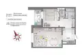 2 room apartment 44 m² Minsk, Belarus