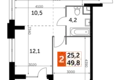 Mieszkanie 2 pokoi 50 m² North-Western Administrative Okrug, Rosja