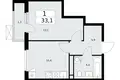 1 room apartment 33 m² poselenie Sosenskoe, Russia