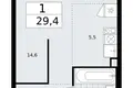 1 room apartment 29 m² Troitsk, Russia