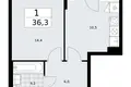 Appartement 1 chambre 36 m² Troïtsk, Russie