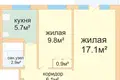 2 room apartment 43 m² Minsk, Belarus