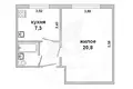 Appartement 1 chambre 33 m² Muhavecki selski Savet, Bélarus