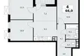 4 room apartment 66 m² Moscow, Russia