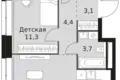 3 room apartment 67 m² Moscow, Russia